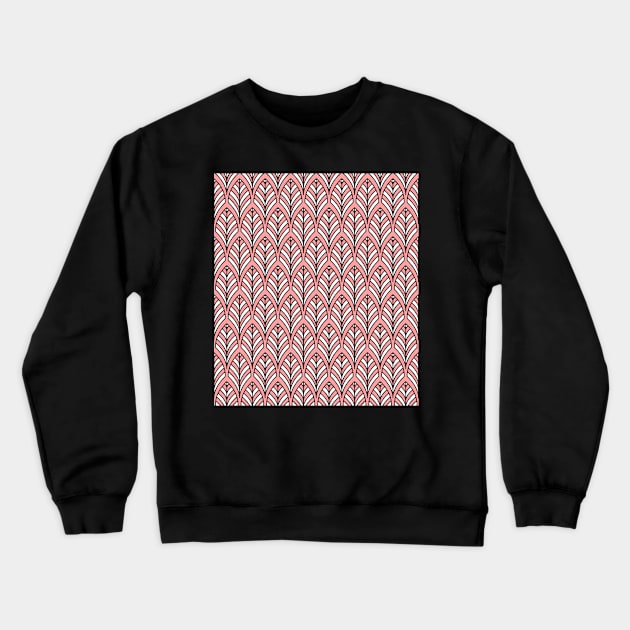 Art Deco Pattern no 36 - Pink - BOHO Feather Pattern Crewneck Sweatshirt by Millusti